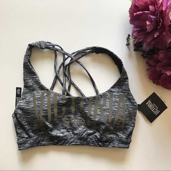 Victoria's Secret Other - VS grey multi crossed strap back sports bra Sz S